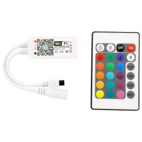   Avide LED Szalag 12V 100W RGB+W IR Távirányító és WIFI-s Vezérlő