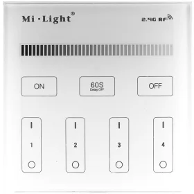   Avide Led Szalag 12V Fényerőszabályzó 4 Zónás Rf Falra Szerelhető /2Xaaa/ Érintőpaneles Távirányító