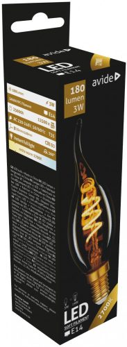 Avide LED Soft Filament Candle Flame 3W E14 360° EW 2700K