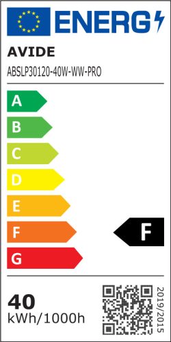 Avide LED Panel 30x120cm 40W WW 3000K 100lm/W UGR+IP44 Professional Range