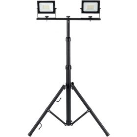   Avide LED Reflektor Slim SMD 2x30W NW 4000K 2 fej Tripoddal, állványos reflektor