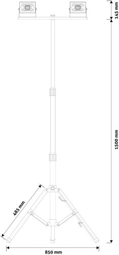 Avide LED Reflektor Slim SMD 2x30W NW 4000K 2 fej Tripoddal, állványos reflektor