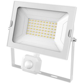   Avide LED Reflektor Slim SMD 50W NW 4000K Mozgásérzékelős PIR Fehér