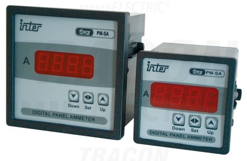 Tracon Digitális váltakozó áramú ampermérő áramváltós méréshez 72×72mm, 5A AC