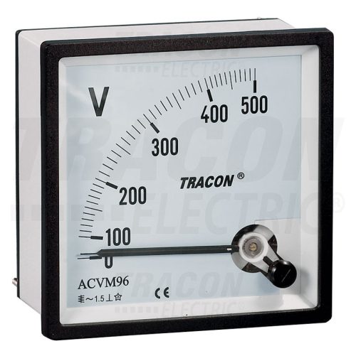 Tracon Analóg váltakozó áramú voltmérő 48×48mm, 250V AC