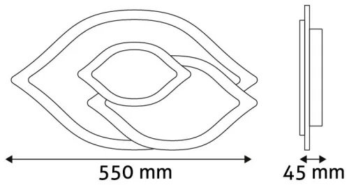 Avide Design Mennyezeti Lámpa Levy 65W(32.5+32.5) RF Távirányítóval