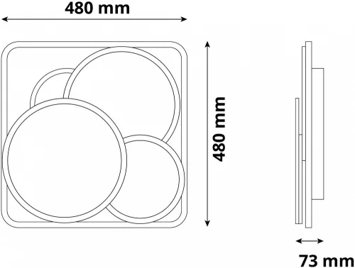 Avide Design Mennyezeti Lámpa Brees 90W (45+45) RF Távirányítóval