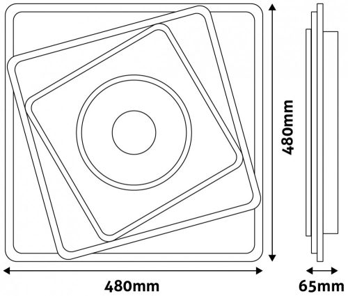 Avide Design Mennyezeti Lámpa Ewa 100W (50+50) RF Távirányítóval
