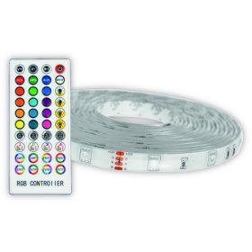   Avide LED Szalag Bliszter 12V 22W RGB 2x5m Zene vezérlés + IR távirányító