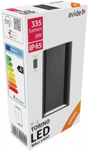 Avide kültéri fali lámpa Torino LED 8W NW IP65