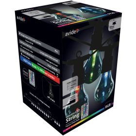   Avide Kültéri füzér 5m Papaya RGB sorolható - távirányítóval