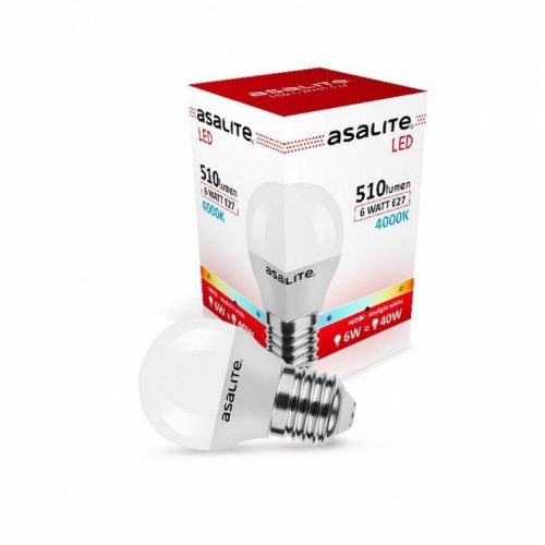 Asalite LED Izzó G45 mini gömb E27 6W 4000K (510 lumen)