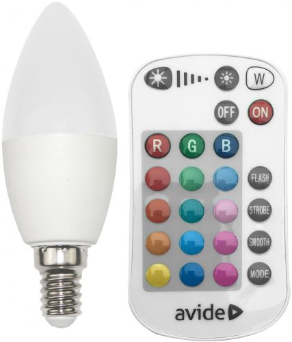 Avide Smart LED Candle 4.9W RGB+W 2700K IR Távirányítóval