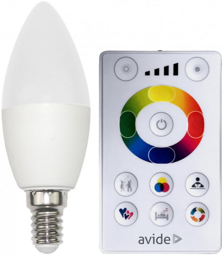 Avide Smart LED Candle 5.5W RGB+W 2700K IR Távirányítóval