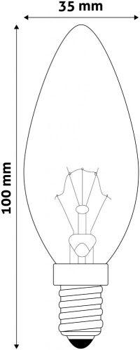 Speciális Izzó C35 40W E14 WW (Avide hőálló)