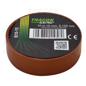   Tracon Szigetelőszalag, barna 10m×15mm, PVC, 0-90°C, 40kV/mm