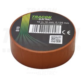   Tracon Szigetelőszalag, barna 10m×18mm, PVC, 0-90°C, 40kV/mm