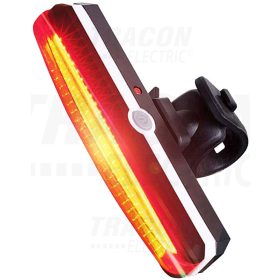   Tracon Akkumulátoros LED bicikli lámpa, hátsó, piros 1,5 W,  3.7V 500 mAh, 100 lm, 2 h, IP65