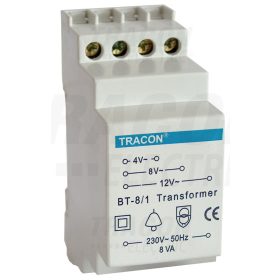   Tracon Biztonsági (csengő) transzformátor 230V / 4-8-12V AC, max.8 VA
