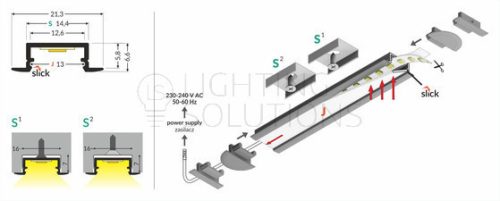TOPMET LED profil BEGTIN12 J/S 1000 mm eloxált
