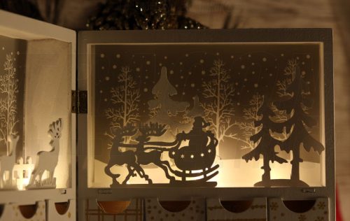 LED karácsonyi adventi kalendárium, elemes