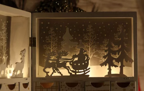LED karácsonyi adventi kalendárium, elemes
