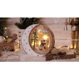 LED karácsonyi hold,hóember,fa,elemes (X23019)