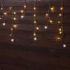 Karácsonyi sziporkázó jégcsap fényfüggöny, kültéri/beltéri