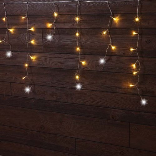 Karácsonyi sziporkázó jégcsap fényfüggöny, kültéri/beltéri