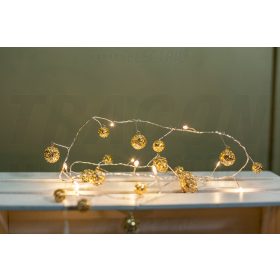 LED karácsonyi lánc,mini gömb,elemes