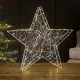 LED karácsonyi csillag, ezüst,fém, elemes