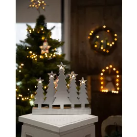   LED karácsonyi gyertyapiramis,karácsonyfa,fa, ezüst, elemes