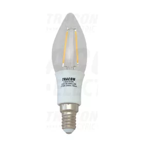   Tracon COG LED gyertya fényforrás, átlátszó 230 VAC, E14, 2 W, 200 lm, C37, 3000K