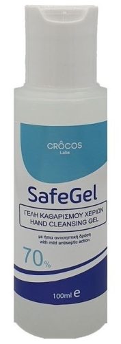 Crocos SafeGel Kézfertőtlenítő Gél 100ml 70% alkoholtartalommal