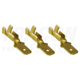   Tracon Szigeteletlen rátolható csatlakozó csap, sárgaréz 6,3×0,8mm, 0,75-1,5mm2