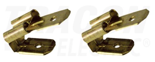 Tracon Szigeteletlen rátolható csatlakozó csap+hüvely, sárgaréz 6,3×0,8mm, 1-2,5mm2
