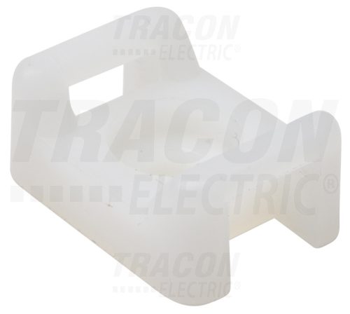 Tracon Csavarozható, 2oldalt fűzhető kábelkötegelő talp, natúr 16×11mm, d=3.5mm, PA6.6