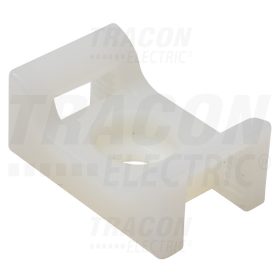  Tracon Csavarozható, 2oldalt fűzhető kábelkötegelő talp, natúr 22×15mm, d=5mm, PA6.6