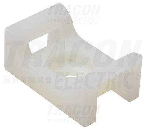 Tracon Csavarozható, 2oldalt fűzhető kábelkötegelő talp, natúr 22×15mm, d=5mm, PA6.6