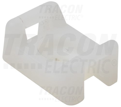Tracon Csavarozható, 2oldalt fűzhető kábelkötegelő talp, natúr 26×16mm, d=5mm, PA6.6