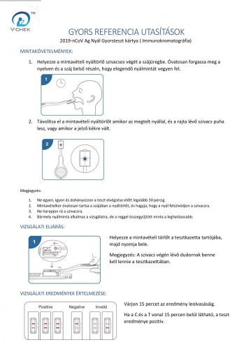 2019-nCoV Ag Saliva nyalókás gyorsteszt