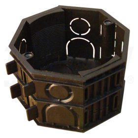   Tracon Perforált szerelvénydoboz süllyesztett, nyolcszögletű,fekete 72×72×46mm