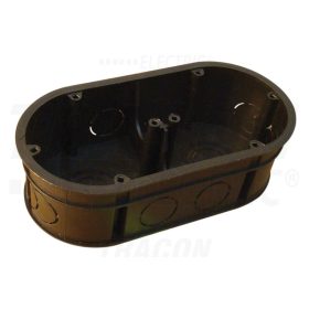   Tracon Perforált szerelvénydoboz süllyesztett, dupla, fekete 70×140×70×44mm