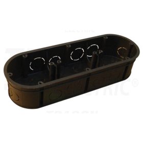   Tracon Perforált szerelvénydoboz süllyesztett, tripla, fekete 70×212×70×44mm