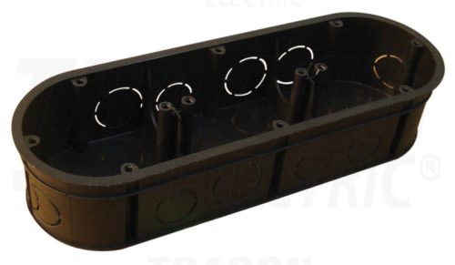 Tracon Perforált szerelvénydoboz süllyesztett, tripla, fekete 70×212×70×44mm
