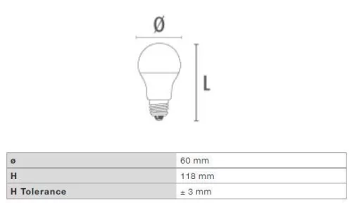 DURA DA6010N LED A60 12W 1077LM 4000K LED FÉNYFORRÁS
