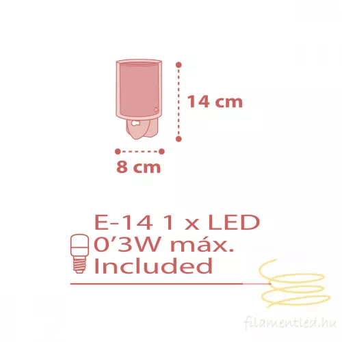 DALBER NIGHTLIGHT DOTS CORAL 41005S