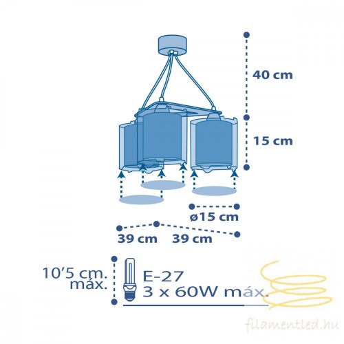 DALBER 3 LIGHT HANGING LAMP PLANETS 41344
