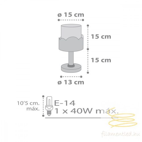 DALBER TABLE LAMP GREY MOON 61231E