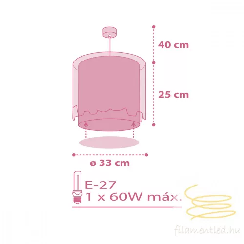 DALBER HANGING LAMP LITTLE ELEPHANT PINK 61332S